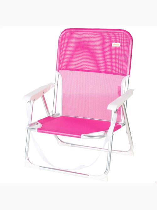 Aktive chaise de plage pliable 44x40x72 cm fuchsia avec poignée - Kiabi