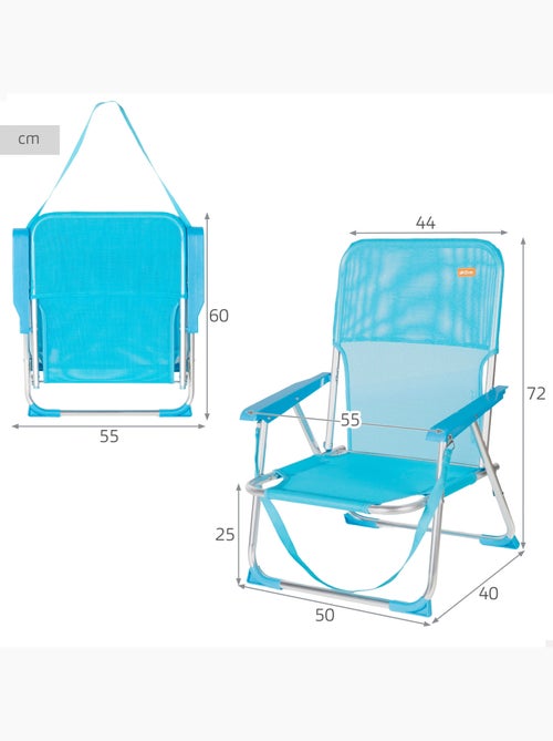 Aktive chaise de plage pliante 44x40x72 cme avec poignée - Kiabi