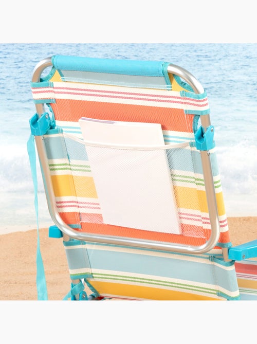 Aktive chaise de plage pliante 5 positions 48x60x90 cm avec coussin - Kiabi