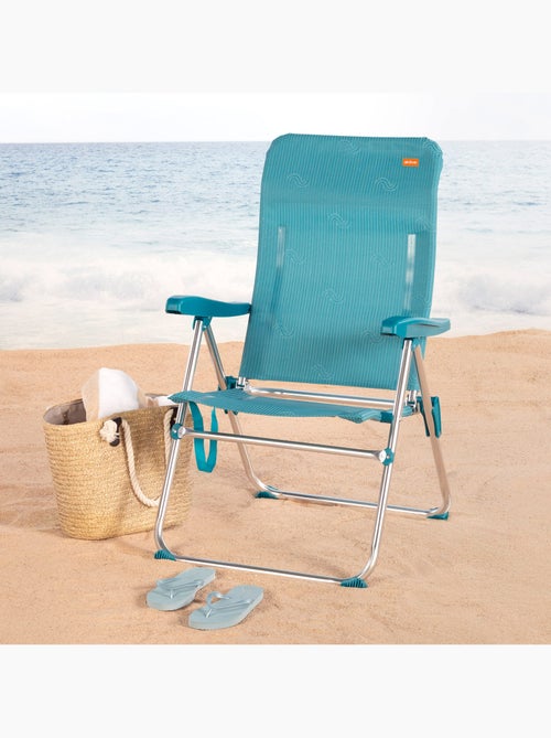 Aktive chaise de plage pliante multipositions 47x62x90 cme avec poignée - Kiabi