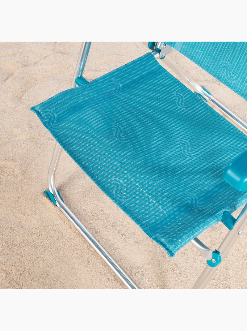 Aktive chaise de plage pliante multipositions 47x62x90 cme avec poignée Bleu - Kiabi