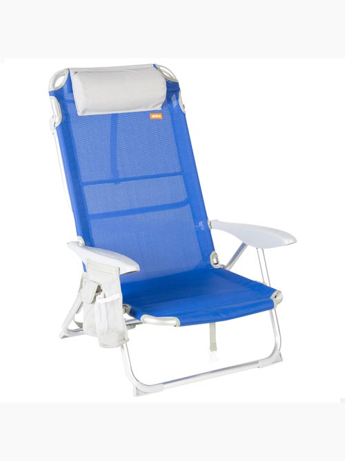 Aktive chaise de plage pliante multipositions 50x50x88 cm coussin et poignée - Kiabi