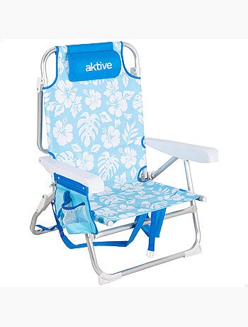 Aktive chaise de plage pliante multipositions 50x54x80 cm hawaï