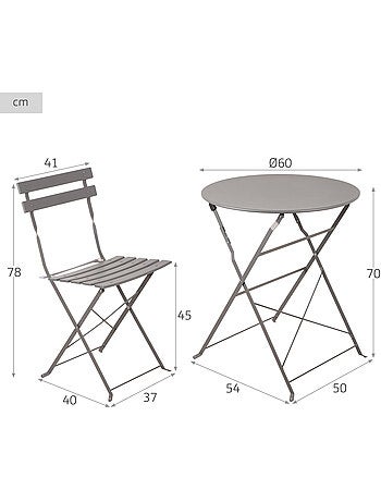 Aktive ensemble de mobilier de jardin 60x70 cm