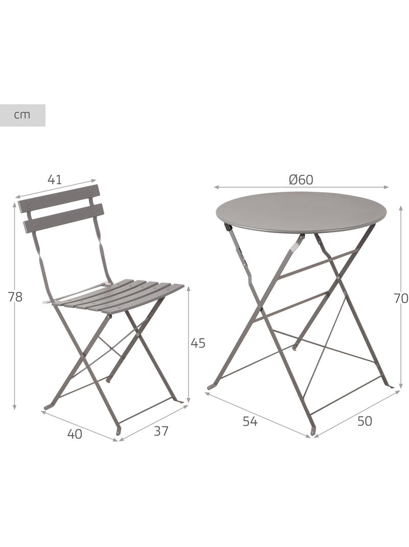Aktive ensemble de mobilier de jardin 60x70 cm Gris - Kiabi