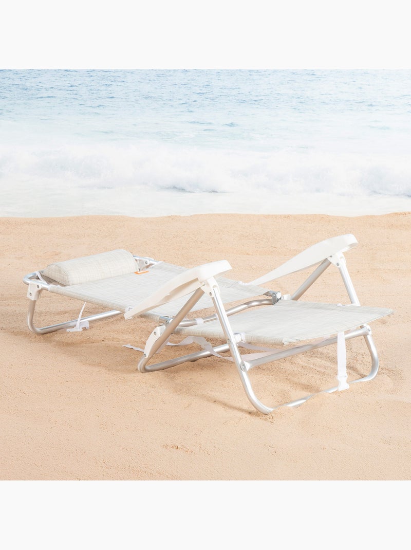 Aktive ibiza lage strandstoel met multifunctionele verstelmogelijkheden 47x49x82 cm Beige - Kiabi