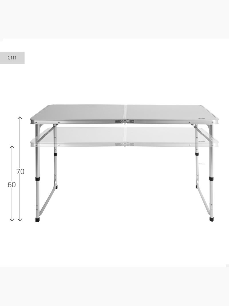 Aktive in hoogte verstelbare opklapbare campingtafel met antislipoppervlak Wit - Kiabi