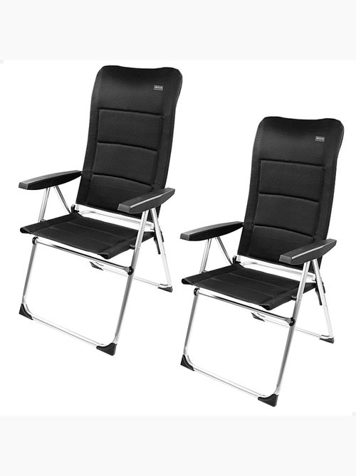 Aktive jeu de 2 chaises pliantes et multipositions avec dossier haut - Kiabi