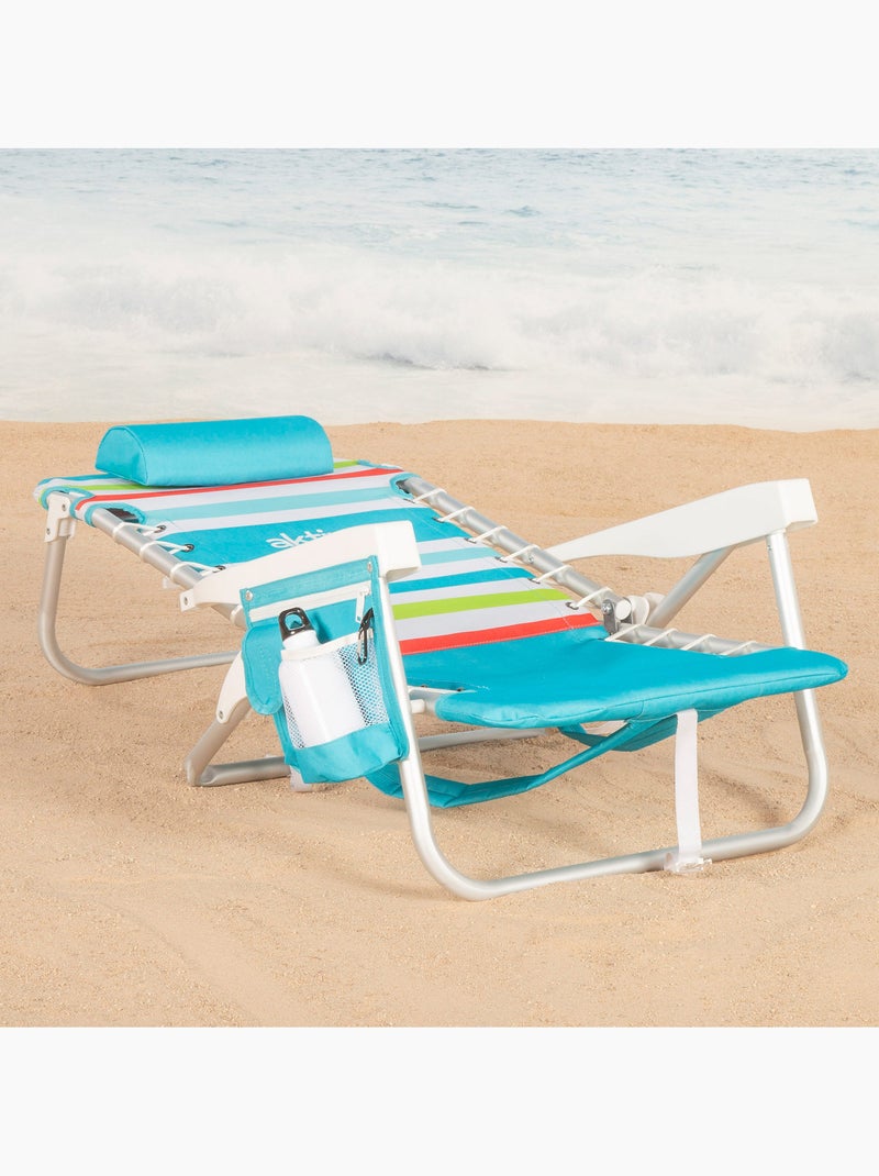 Aktive lage, verstelbare strandstoel 50x53x77 cm, meerkleurig, met koelvak en opbergvakken Multicolor - Kiabi