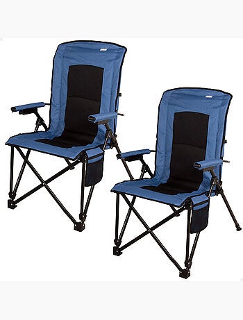 Aktive lot de 2 chaises de camping hautes 54x80x103 cm avec poches