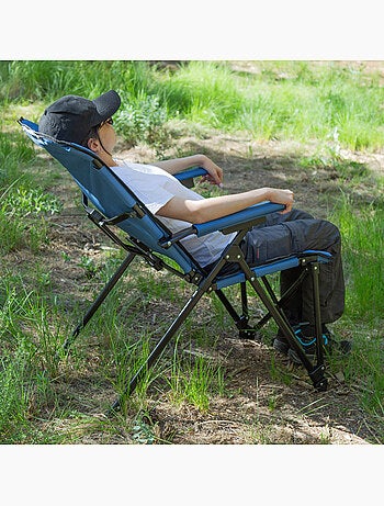 Aktive lot de 2 chaises de camping hautes 54x80x103 cm avec poches
