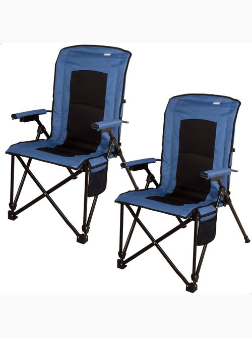 Aktive lot de 2 chaises de camping hautes 54x80x103 cm avec poches - Kiabi