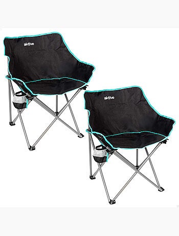 Aktive lot de 2 chaises de camping pliantes 50x47x74 cm