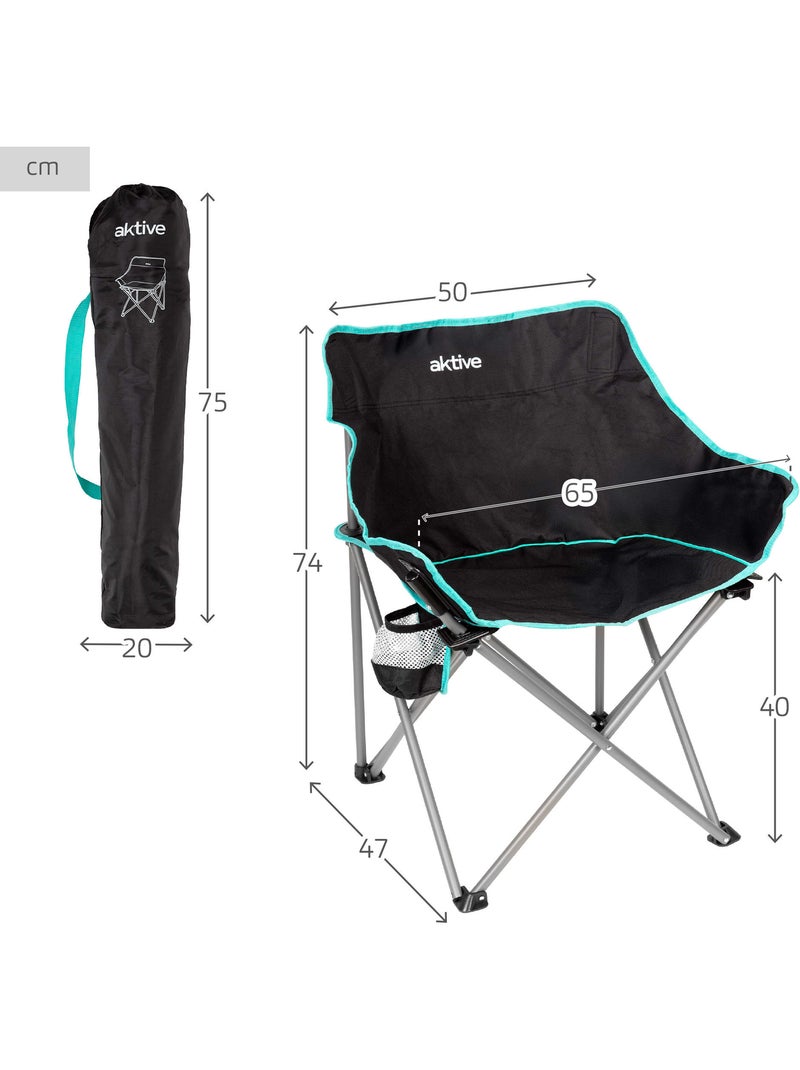 Aktive lot de 2 chaises de camping pliantes 50x47x74 cm Noir - Kiabi