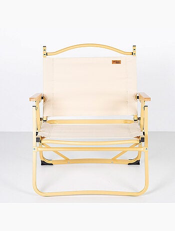 Aktive lot de 2 chaises de glamping 47x42x62 cm couleur crème avec poche