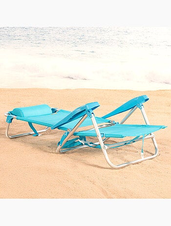 Aktive lot de 2 chaises de plage basses multipositions 47x49x82 cm caribe