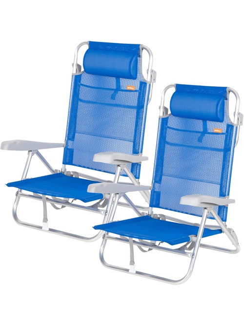 Aktive lot de 2 chaises de plage basses multipositions 47x49x82 cm gomera - Kiabi