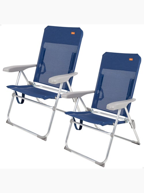 Aktive lot de 2 chaises de plage multipositions pliables slim 47 x 60 x 94 cm - Kiabi Aktive lot de 2 chaises de plage multipositions pliables slim 47 x 60 x 94 cm - Kiabi