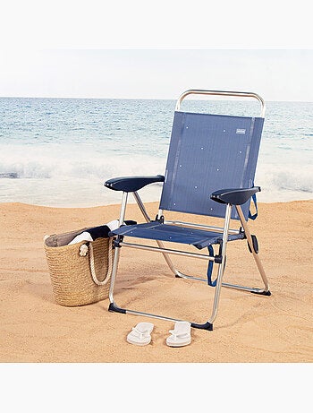 Aktive lot de 2 chaises de plage pliantes 48x60x100 cm 4 positions