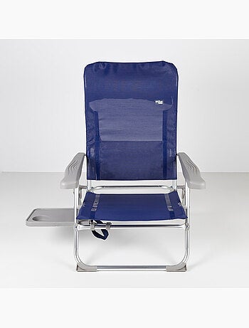 Aktive lot de 2 chaises de plage pliantes multipositions avec table et coussin