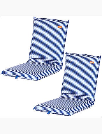 Aktive lot de 2 sièges de plage bas multipositions 40x48x56 cm avec poche arrière