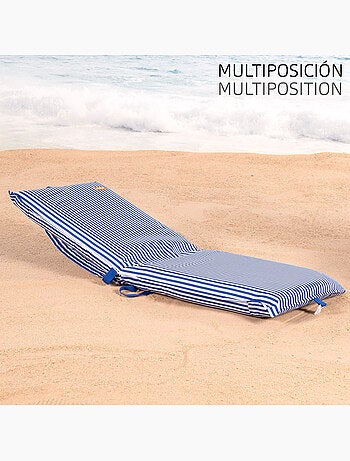Aktive lot de 2 sièges de plage bas multipositions 40x48x56 cm avec poche arrière