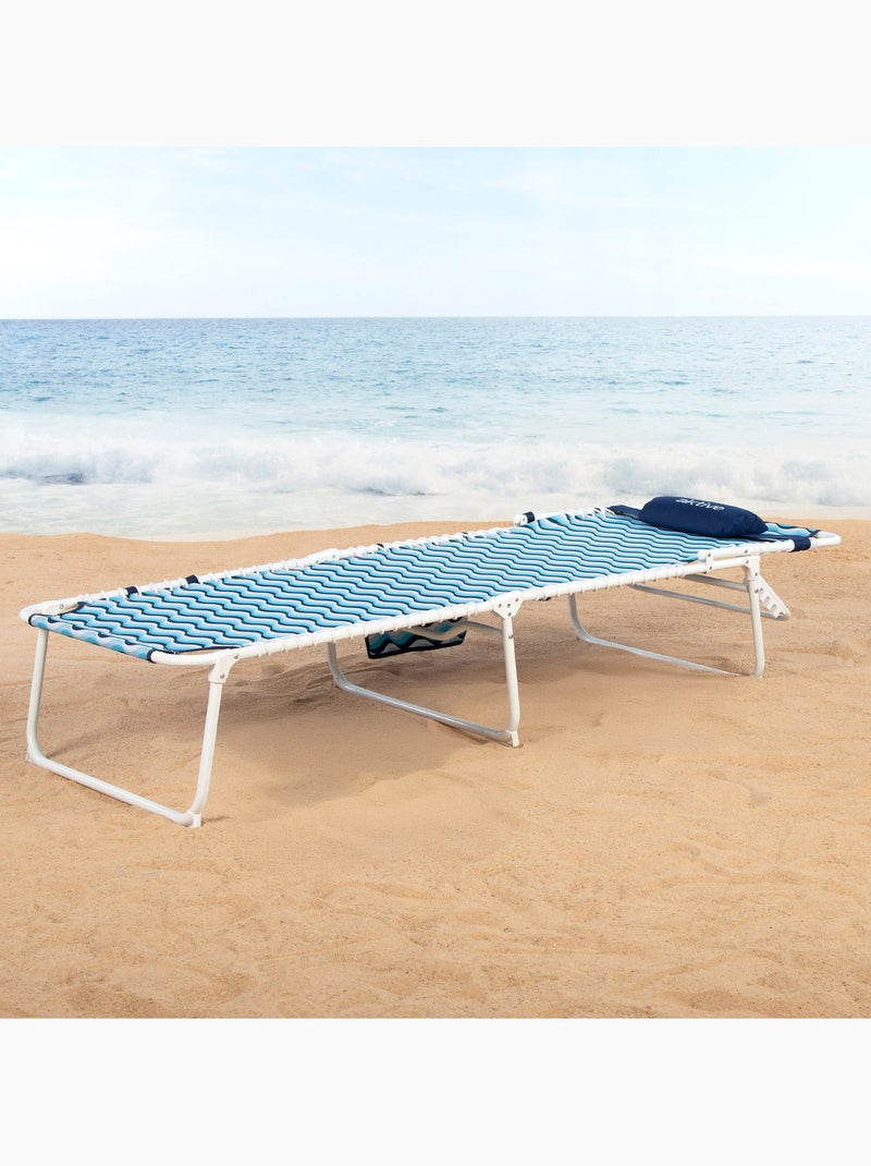 Aktive multifunctionele strandstoel 200x70x88 cm Blauw - Kiabi