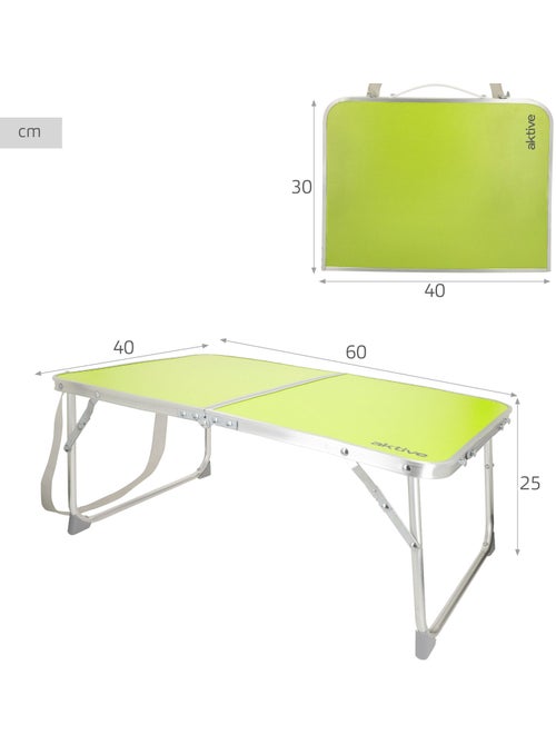 Aktive opklapbare campingtafel met handvat 60x40x25 cm - Kiabi
