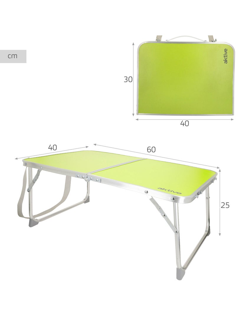 Aktive opklapbare campingtafel met handvat 60x40x25 cm Groen - Kiabi