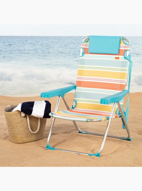 Aktive opklapbare strandstoel, 5 standen, 48x60x90 cm met kussen - Kiabi Aktive opklapbare strandstoel, 5 standen, 48x60x90 cm met kussen - Kiabi