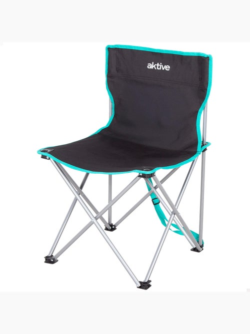 Aktive opvouwbare campingstoel 43x43x71 cm zwart met draaghandvat - Kiabi