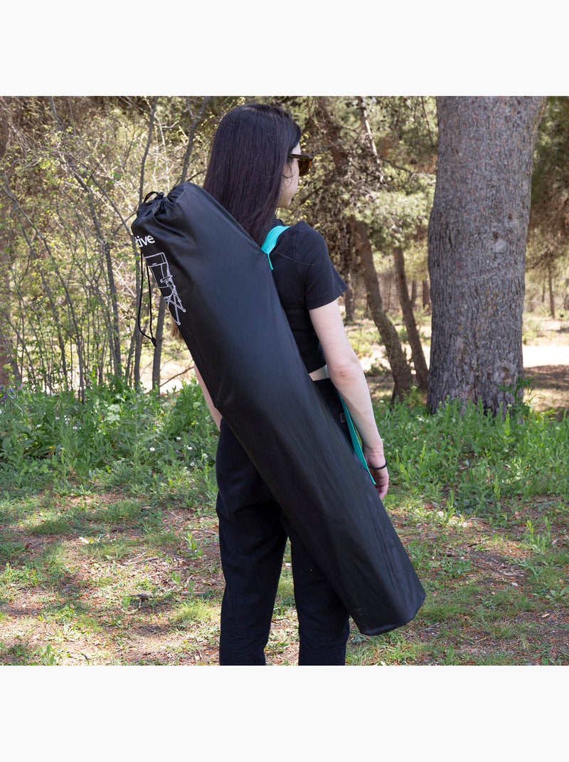 Aktive opvouwbare campingstoel 48x48x102 cm zwart met rugleuning van gaas Zwart - Kiabi