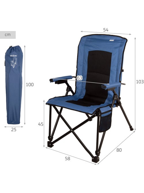 Aktive opvouwbare campingstoel 54x80x103 cm blauw - Kiabi