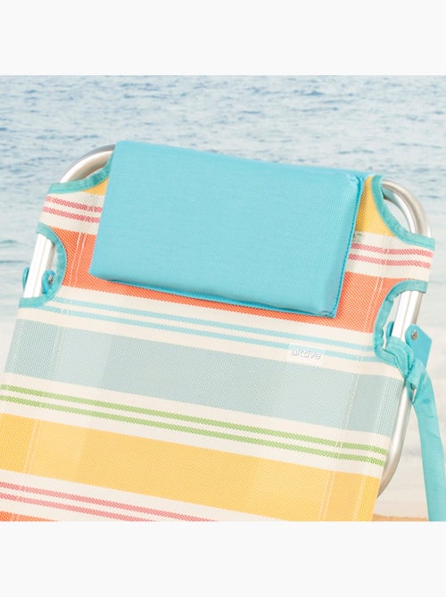 Aktive opvouwbare strandstoel 48x48x75 cm, 5 standen, met zijvak - Kiabi