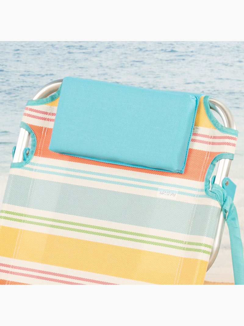 Aktive opvouwbare strandstoel 48x48x75 cm, 5 standen, met zijvak Multicolor - Kiabi