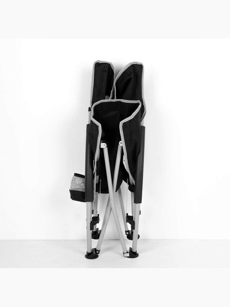 Aktive pack 4 chaises pliantes de camping 50x51x67 cms avec sous-verres Noir - Kiabi