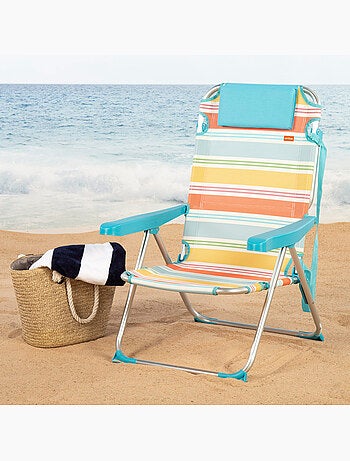 Aktive pack de 2 chaises de camping pliantes de luxe 48x60x90 cm 5 positions avec dossier
