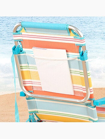 Aktive pack de 2 chaises de camping pliantes de luxe 48x60x90 cm 5 positions avec dossier