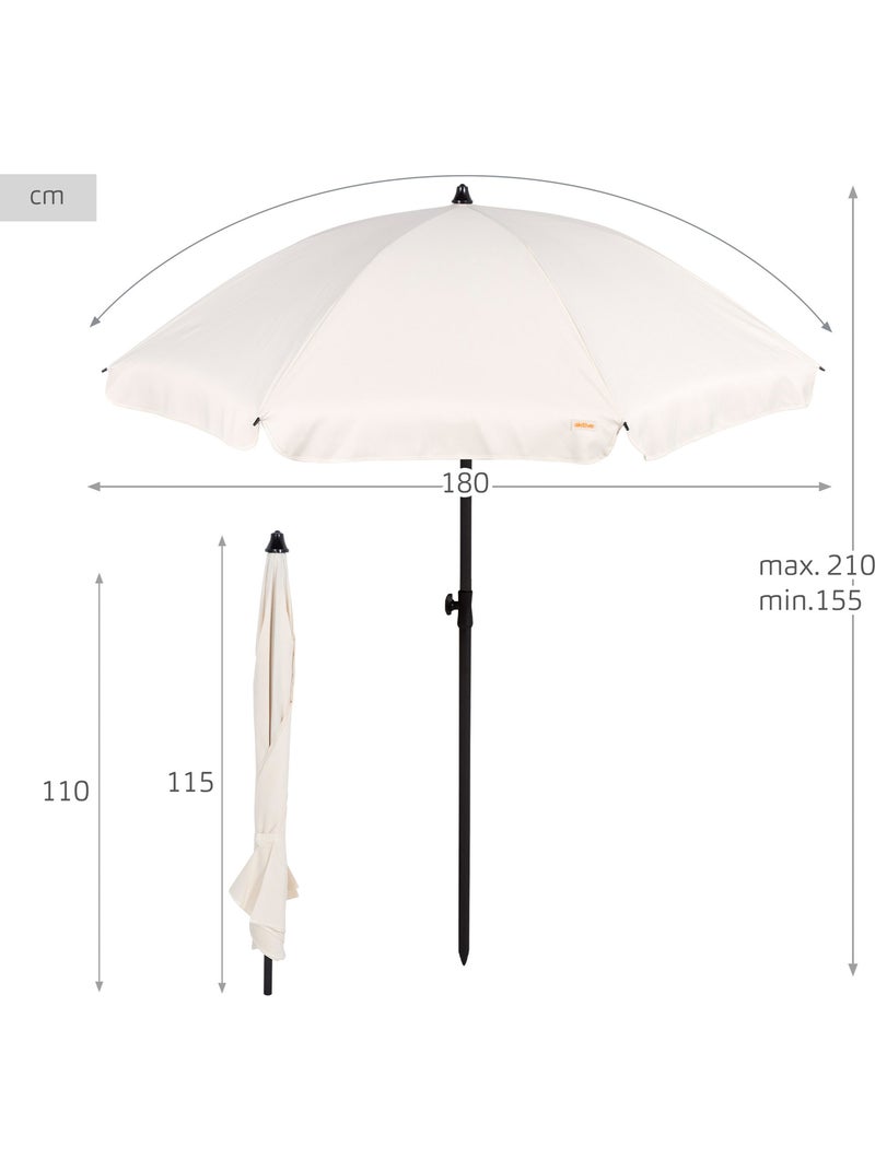 Aktive parasol 200 cm met hoes Crème - Kiabi