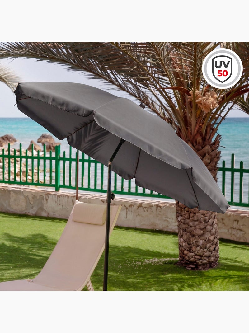 Aktive parasol de 200 cm avec housse Gris - Kiabi