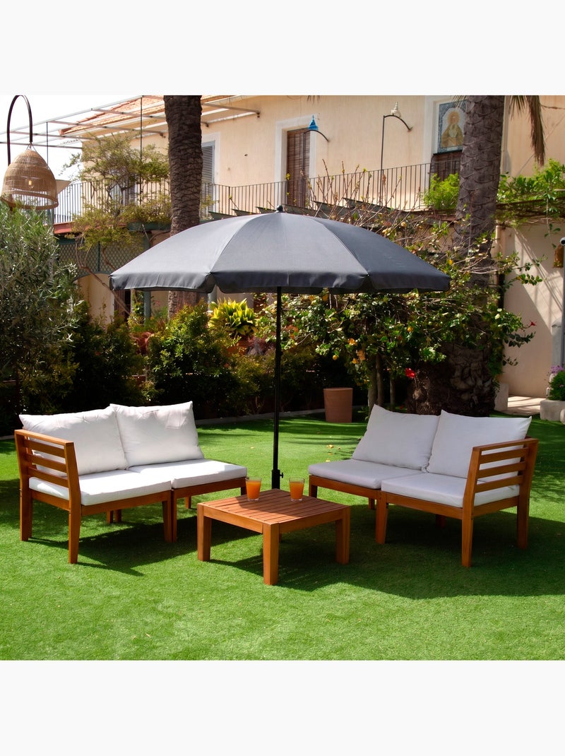 Aktive parasol van 200 cm met hoes Grijs - Kiabi