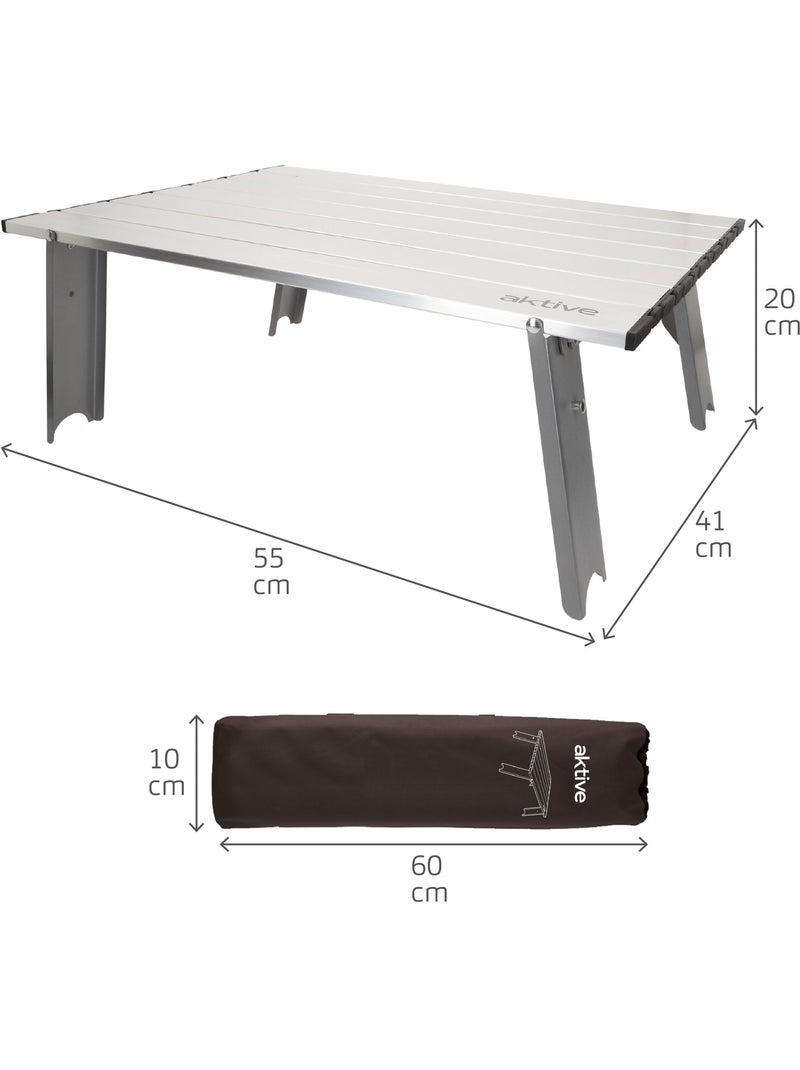 Aktive petite table de camping pliante ultralégère en aluminium 55x41x20 cm Gris - Kiabi