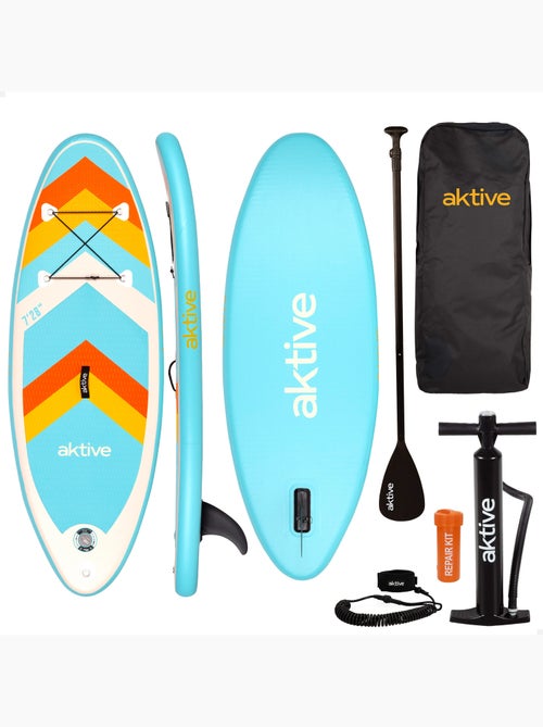 Aktive planche de paddle gonflable pour débutant avec sac à dos, pompe et pagaie - Kiabi Aktive planche de paddle gonflable pour débutant avec sac à dos, pompe et pagaie - Kiabi