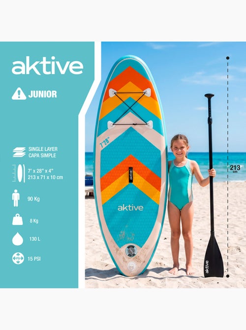 Aktive planche de paddle gonflable pour débutant avec sac à dos, pompe et pagaie - Kiabi Aktive planche de paddle gonflable pour débutant avec sac à dos, pompe et pagaie - Kiabi
