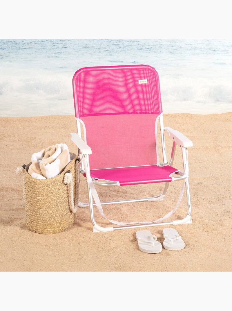 Aktive set 2 chaises de plage pliantes 44x40x72 cm avec poignée Rose fushia - Kiabi