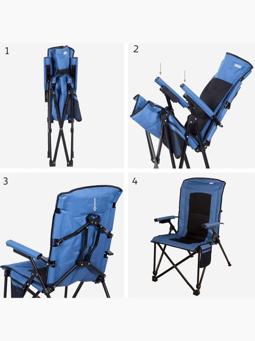 Aktive set van 2 hoge campingstoelen 54x80x103 cm met zakken - Kiabi Aktive set van 2 hoge campingstoelen 54x80x103 cm met zakken - Kiabi