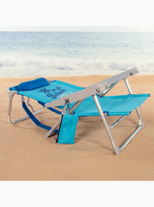 Aktive set van 2 lage, inklapbare strandstoelen met meerdere standen, blauw - Kiabi Aktive set van 2 lage, inklapbare strandstoelen met meerdere standen, blauw - Kiabi