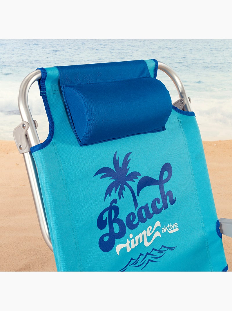Aktive set van 2 lage, inklapbare strandstoelen met meerdere standen, blauw Blauw - Kiabi