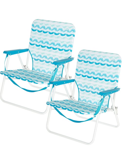 Aktive set van 2 lage opvouwbare strandstoelen 45x40x70 cm - Kiabi Aktive set van 2 lage opvouwbare strandstoelen 45x40x70 cm - Kiabi