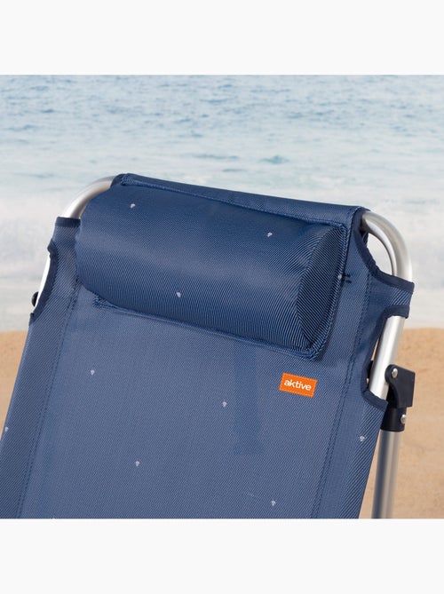 Aktive set van 2 lage strandstoelen, 4 standen, 51x45x76 cm,, met kussen en opbergvak - Kiabi Aktive set van 2 lage strandstoelen, 4 standen, 51x45x76 cm,, met kussen en opbergvak - Kiabi
